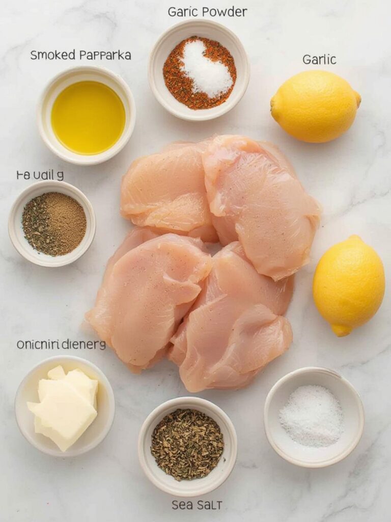 Ingredients for Mediterranean roasted chicken thighs