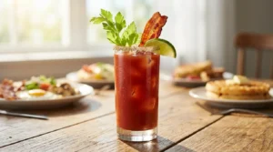 Bloody Molly Recipe cocktail in highball glass with garnish