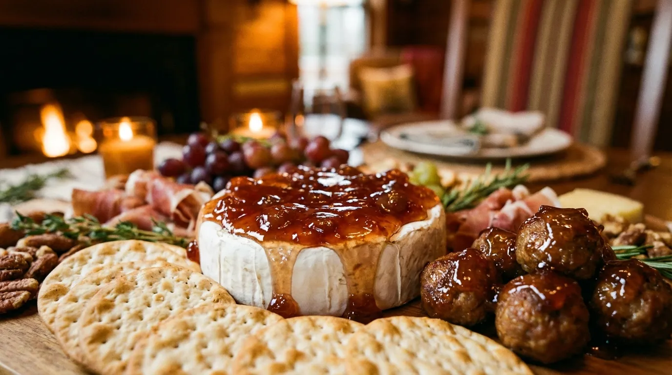 serving suggestions for muscadine jelly recipe on brie and meatballs