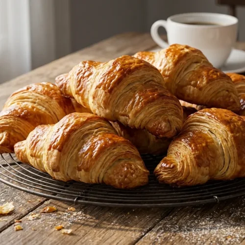 Authentic butter gipfeli recipe golden pastries on cooling rack