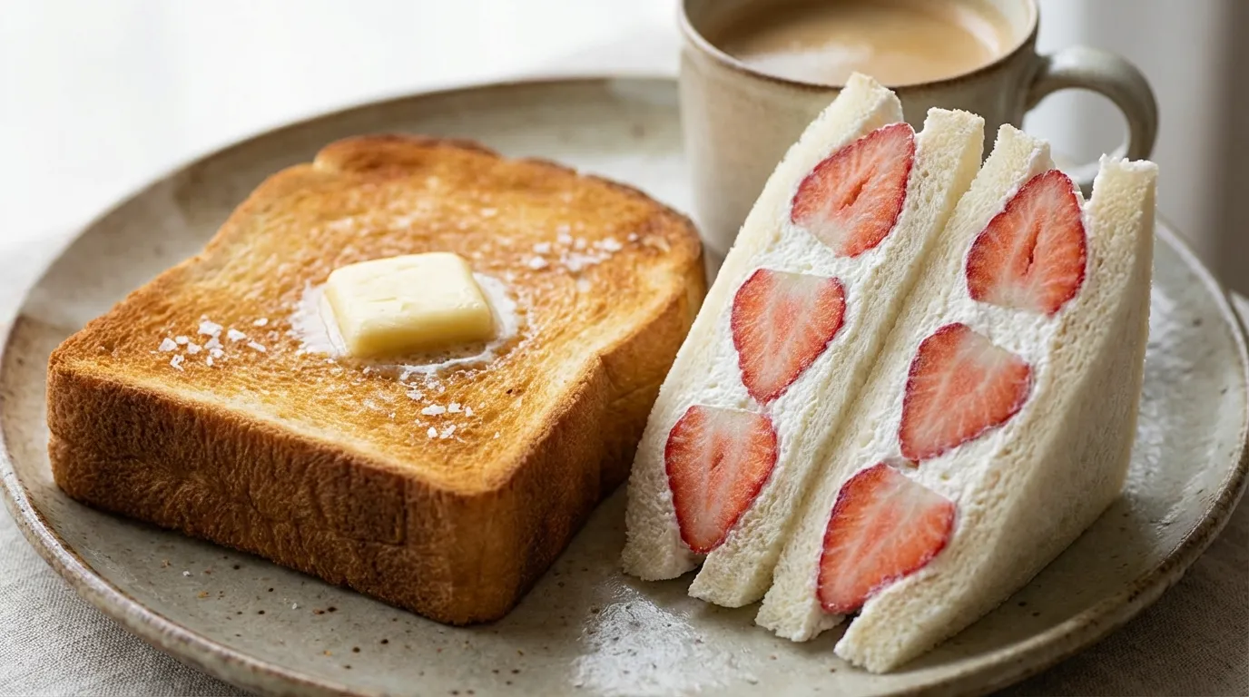 Shokupan recipe serving ideas fruit sando and butter toast