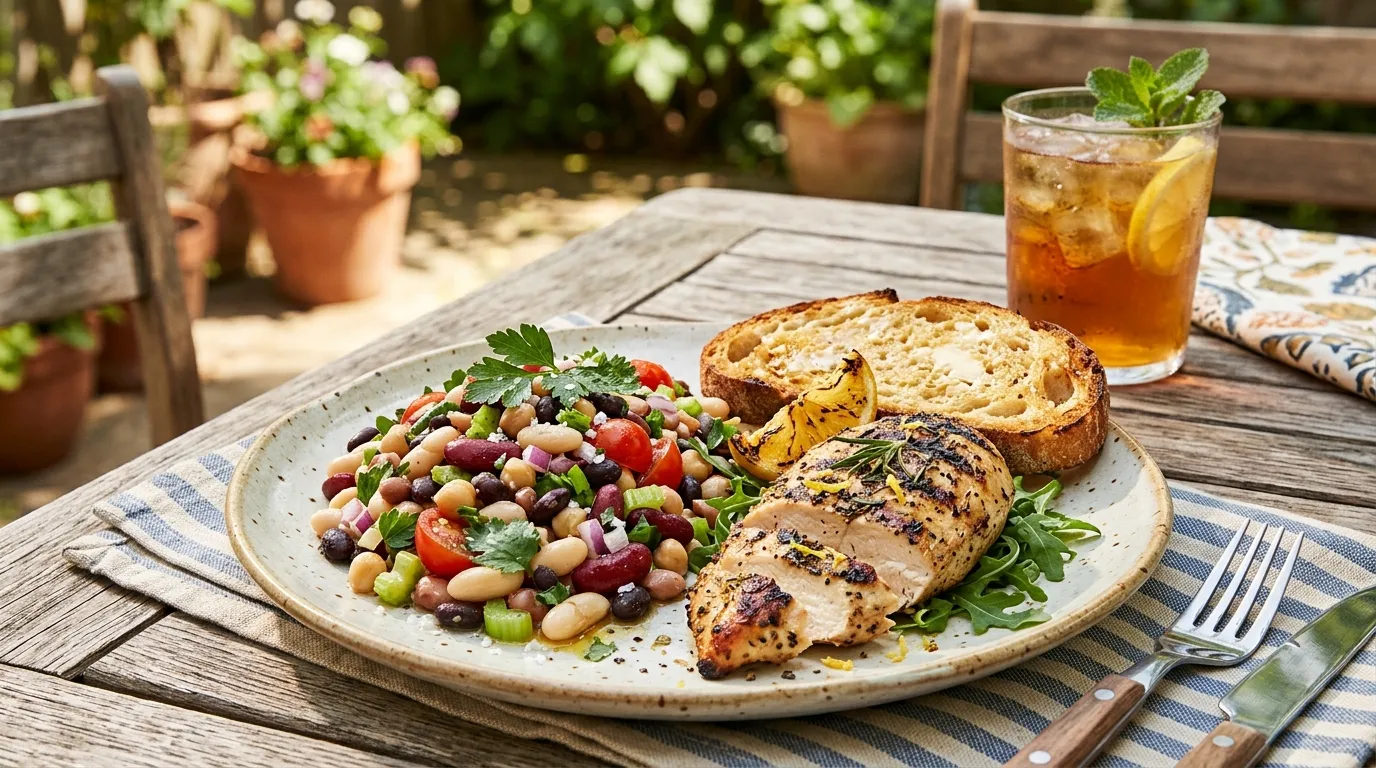 Serving suggestions for the dense bean salad recipe