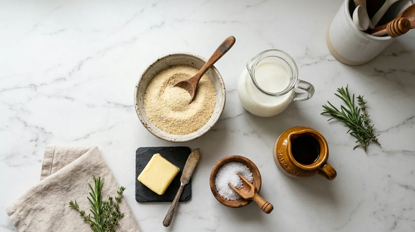 Ingredients needed to make a perfectly smooth wheat cream recipe.